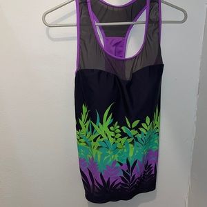 Swim wear tank top with built-in bra